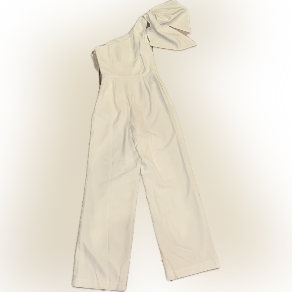 NWOT Dress the Population Tiffany One-Shoulder Jumpsuit white sz XS - Picture 5 of 6